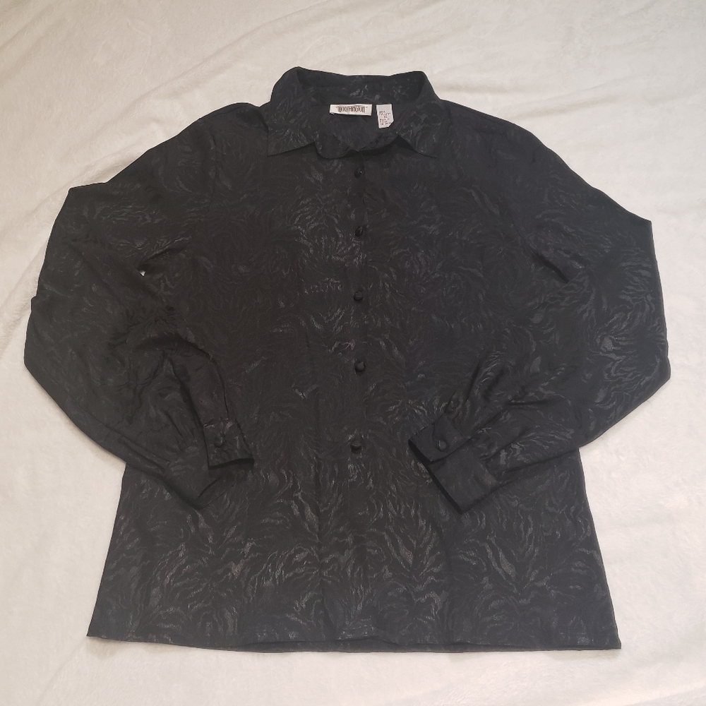 Worthington Black Long Sleeve Button Up Shirt